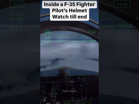 Inside F-35 Pilot’s Helmet! #F35 #FighterJet #PilotView #AviationTech #MilitaryAircraft #aviation