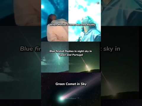 Blue Comet flashes in night sky in Spain and Portugal#shorts