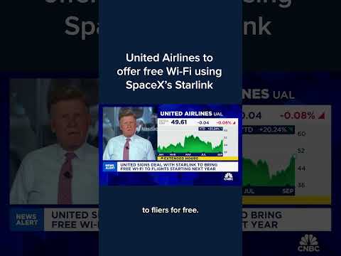 United Airlines to offer free Wi-Fi using SpaceX&#039;s Starlink