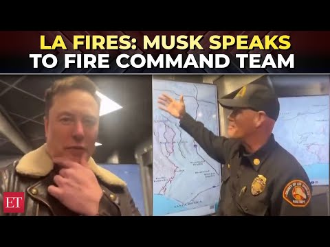 LA wildfire: Tesla CEO Elon Musk speaks to fire command team in Los Angeles