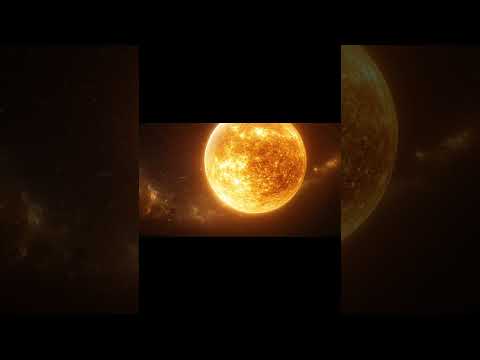 Flying through the surface of an asteroid towards an incredible orange star